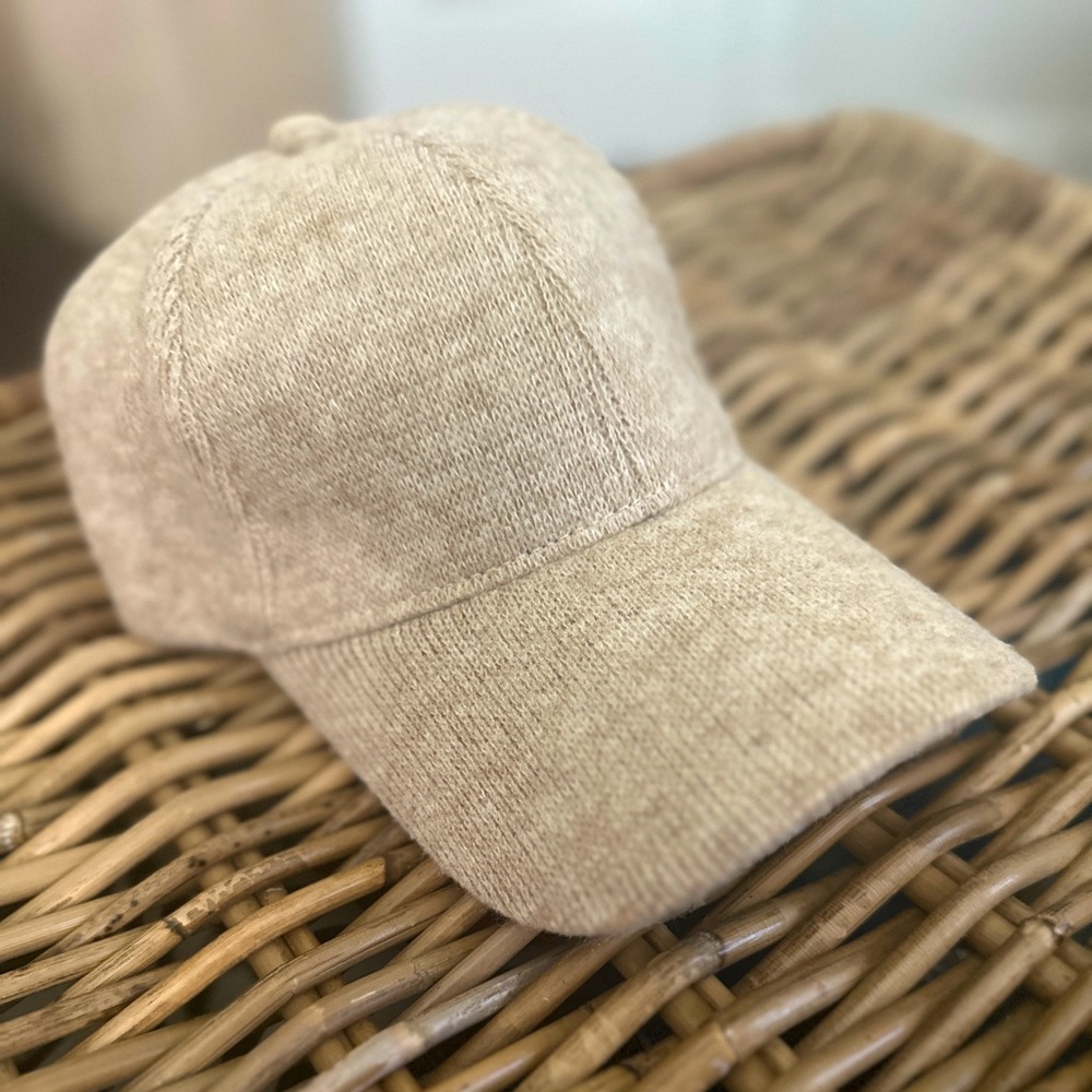 Woven women’s baseball cap one size beige